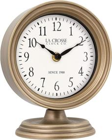 img 2 attached to Stylish La Crosse 404-3229A 7-Inch Mabel Metal Table Top Quartz Clock in Bronze - Timepiece Perfection!