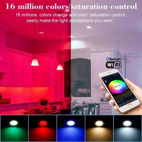 img 2 attached to INDARUN 4 Inch Smart Recessed Lighting, 10 Pack, Bluetooth WiFi Control LED Lights, RGBCW 9W 2700K-6500K Dimmable Multicolor Ceiling Downlights, Compatible with Alexa & Google Assistant