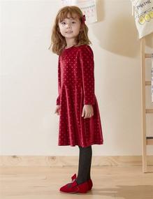 img 2 attached to 🥕 Chatter Carrot Long Sleeve Casual Dress for Little Girls - Ideal for Holiday Parties and Polka Dot Velvet Fun