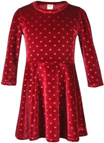 img 4 attached to 🥕 Chatter Carrot Long Sleeve Casual Dress for Little Girls - Ideal for Holiday Parties and Polka Dot Velvet Fun