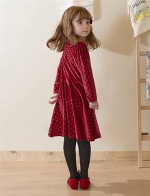 img 1 attached to 🥕 Chatter Carrot Long Sleeve Casual Dress for Little Girls - Ideal for Holiday Parties and Polka Dot Velvet Fun