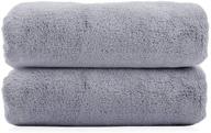 🏊 2-pack microfiber towel set - 30"x60", fast drying & absorbent, oversized bath towels for hair swimming, fitness, spa, yoga, pool - grey logo