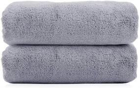 img 4 attached to 🏊 2-Pack Microfiber Towel Set - 30"x60", Fast Drying & Absorbent, Oversized Bath Towels for Hair Swimming, Fitness, SPA, Yoga, Pool - Grey