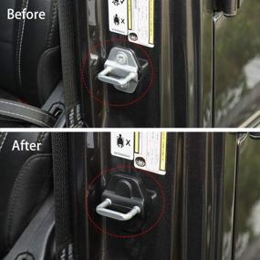 img 2 attached to 🚪 6 шт. Черные накладки на замки дверей RT-TCZ из ABS для защиты и декора внутренних деталей дверей для Jeep JL Аксессуары JL 2018-2020 Гладиатор JT 2020 Вранглер.