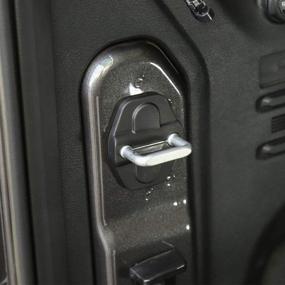 img 1 attached to 🚪 6 шт. Черные накладки на замки дверей RT-TCZ из ABS для защиты и декора внутренних деталей дверей для Jeep JL Аксессуары JL 2018-2020 Гладиатор JT 2020 Вранглер.