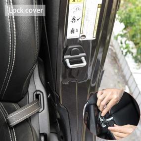img 3 attached to 🚪 6 шт. Черные накладки на замки дверей RT-TCZ из ABS для защиты и декора внутренних деталей дверей для Jeep JL Аксессуары JL 2018-2020 Гладиатор JT 2020 Вранглер.