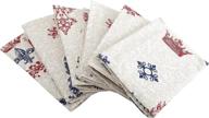 🍽️ 6-pack of vintage printed cotton kitchen cloth napkins - 100% eco-friendly, ideal for thanksgiving, home, kitchen, family dinners, weddings & cocktail parties, size - 20"x20 logo