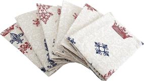 img 4 attached to 🍽️ 6-Pack of Vintage Printed Cotton Kitchen Cloth Napkins - 100% Eco-Friendly, Ideal for Thanksgiving, Home, Kitchen, Family Dinners, Weddings & Cocktail Parties, Size - 20"x20