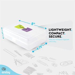 img 2 attached to 📚 Enday Plastic Pencil Box - Clear Snap Closure Lids, Small Utility Crayon and Marker Case for School and Office Supplies, Durable Translucent Storage Organizer for Kids