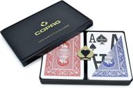 🃏 copag magnum design 100% plastic playing cards: red/blue double deck set with poker size magnum index логотип