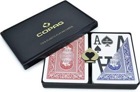 img 3 attached to 🃏 Copag Magnum Design 100% Plastic Playing Cards: Red/Blue Double Deck Set with Poker Size Magnum Index