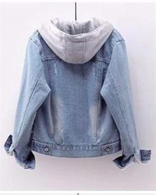 img 2 attached to Snoly Buttons Jackets Detachable LightBlue Women's Clothing in Coats, Jackets & Vests