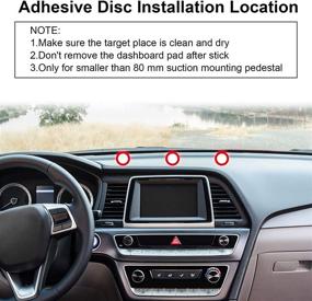 img 2 attached to 📱 Universal 8 Piece Disc Dashboard Pad for Suction Cup Mounts - Secure Adhesive Mounting Disc for Phone, GPS, Sat Nav Dash Cam Holder (3.2 Inch)