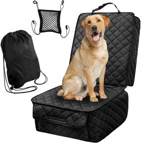 img 4 attached to 🐾 TNELTUEB Front Dog Seat Cover: Waterproof, Nonslip, & Scratchproof for Cars, Trucks, SUVs, and Jeeps