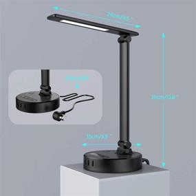 img 1 attached to 💡 LED Desk Lamp with 4 USB Charging Ports, 2 AC Power Outlets, 6FT Extension Cord, 4 Brightness Levels, Touch Dimmer Control, Eye-Caring Table Lamp for Bedside Office Hotel