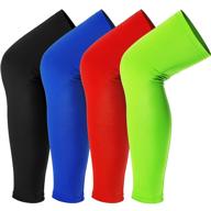 leg sleeves compression long knee sleeve uv protect for men women sport basketball football (mixed colors logo