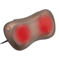 amazon basics neck and back massager: infrared heat, deep kneading rotation, home and on-the-go use - brown logo