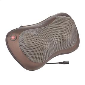 img 3 attached to Amazon Basics Neck and Back Massager: Infrared Heat, Deep Kneading Rotation, Home and On-the-Go Use - Brown