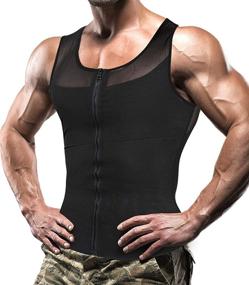 img 4 attached to 🧑 SLIMBELL Men's Compression Shirt Undershirt for Slimming Abs and Body Shaping – Workout Tank Top Vest