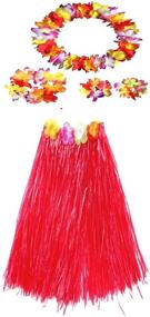 img 4 attached to 🌺 Hawaiian Dancer Grass Girls' Clothing and Skirts & Skorts by CISMARK - Elastic and Stylish