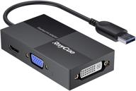 2k полный hd 2048x1152 usb в hdmi vga dvi, внешний адаптер для монитора с displaylink, usb многомониторный адаптер, док-станция для ноутбука, совместимая с windows и mac os x [исключает linux] логотип