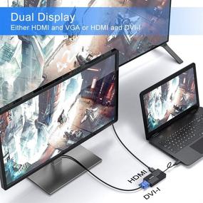 img 3 attached to 2K Полный HD 2048x1152 USB в HDMI VGA DVI, внешний адаптер для монитора с DisplayLink, USB многомониторный адаптер, док-станция для ноутбука, совместимая с Windows и Mac OS X [Исключает Linux]