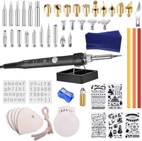 img 4 attached to 🔥 UNIROI Wood Burning Kit - 63 PCS Professional Wood Burning Tool with Soldering Iron, Adjustable Temperature Pyrography Pen for DIY Creative Embossing, Carving, and Soldering
