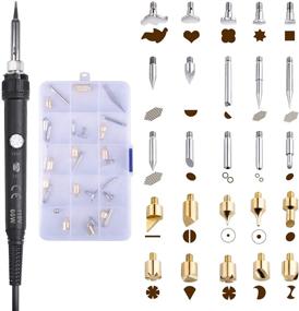 img 2 attached to 🔥 UNIROI Wood Burning Kit - 63 PCS Professional Wood Burning Tool with Soldering Iron, Adjustable Temperature Pyrography Pen for DIY Creative Embossing, Carving, and Soldering