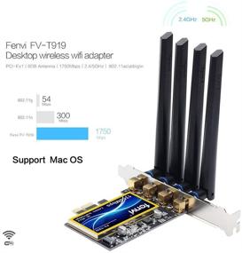 img 2 attached to 🔌 Адаптер Fenvi T919: Plug and Play WiFi-карта для macOS ПК с поддержкой Continuity и Handoff - 1750Mbps 5ГГц/2.4ГГц MIMO 802.11ac с Beamforming+