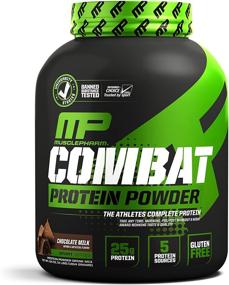 img 4 attached to Mega-Sized MusclePharm Combat Protein Powder: 5 Protein Blend, 4lbs, Chocolate Milk Flavor, 52 Servings