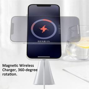 img 3 attached to Laxcido Magnetic Wireless Charger Stand Holder Mount for Magsafe Apple iPhone 13/13 Pro/13 mini/13 Pro Max/12/12 Pro/12 Pro Max/12 Mini with 18W PD Plug Qi Charger (Black)