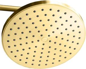 img 4 attached to 🚿 ShowerMaxx Luxury Spa Series: 8 inch Round Rainfall Shower Head in Polished Brass/Gold Finish - MAXXimize Your Rainfall Experience!