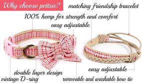 img 2 attached to PETTSIE Friendship Bracelet & Dog Collar Set: Stylish Bow Tie 🐶 Collar for Dogs, Adjustable Size, Strong D-Ring, Pet-Friendly Hemp, Soft & Durable Design