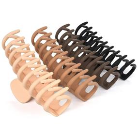 img 4 attached to 💪 Framar Large Claw Clips For Thick Hair - Ultimate Hold for Thick Hair, Girls Hair Clips for Volume, Strong Grip Hair Claws, Matte Finish, Pack of 4