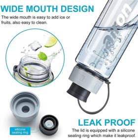 img 2 attached to AIRON 34oz Sports Water Bottle - Leakproof & BPA Free Tritan with Time Marker & Removable Straw for Optimal Hydration During Fitness and Outdoor Activities