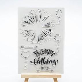 img 1 attached to 🎉 Joyful Home's Happy Birthday Clear Stamp: Perfect for Card Making, Decoration & Scrapbooking