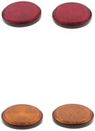 🛵 gazechimp 2 pair 2 inch 55mm round reflector, side marker light shell for motorcycle atv scooter dirt bike - red & orange – improved seo logo