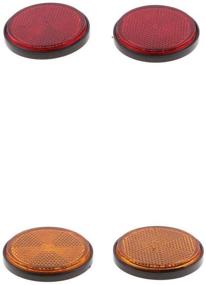 img 4 attached to 🛵 Gazechimp 2 Pair 2 inch 55mm Round Reflector, Side Marker Light Shell for Motorcycle ATV Scooter Dirt Bike - Red & Orange – Improved SEO