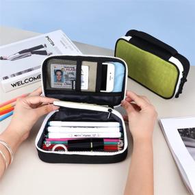 img 2 attached to 🎒 iSuperb Portable Pencil Case & Document File Bag – Versatile Travel Organizer for Stationery, Passports & More!