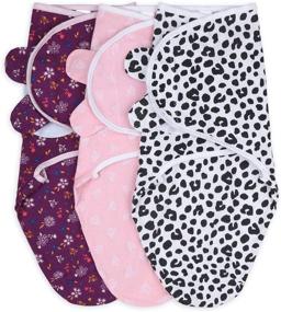 img 4 attached to 🌸 The Peanutshell Baby Girl Swaddle Blankets: Cheetah & Ditsy Floral, набор из 3 штук с пелёнками разных размеров: малый/средний.