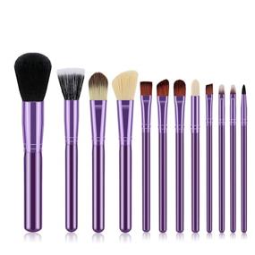 img 2 attached to 💄 Complete Makeup Brush Set: 12 Pcs Brushes with Case for Premium Application of Foundation, Powder, Eye Shadows, Blush, and More!