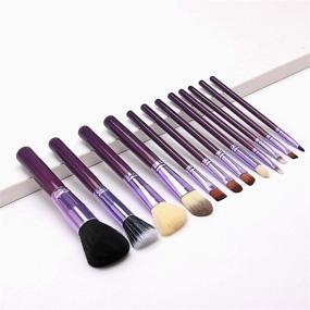 img 3 attached to 💄 Complete Makeup Brush Set: 12 Pcs Brushes with Case for Premium Application of Foundation, Powder, Eye Shadows, Blush, and More!