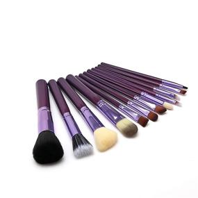 img 1 attached to 💄 Complete Makeup Brush Set: 12 Pcs Brushes with Case for Premium Application of Foundation, Powder, Eye Shadows, Blush, and More!