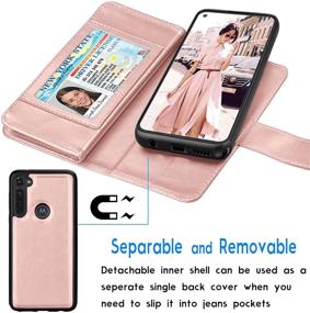 img 2 attached to Moto G Stylus Case - Stylish Wallet Case with Card Slots | Tekcoo Luxury PU Leather Cover - Rose Gold