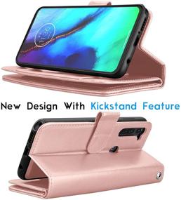 img 1 attached to Moto G Stylus Case - Stylish Wallet Case with Card Slots | Tekcoo Luxury PU Leather Cover - Rose Gold