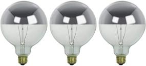 img 3 attached to 💡 Sterl Lighting - Лампа накаливания мощностью 60Вт G25 E26 среднего основания, форма шариковая чашка с полуматовым зеркальным покрытием, хромированная серебристая кончиком, для потолка или подвесных светильников, 120В, 4,8 дюйма, 500 люмен, 2700K теплый белый свет, серебристое основание - упаковка из 3 штук.