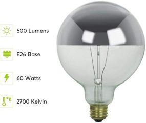 img 2 attached to 💡 Sterl Lighting - Лампа накаливания мощностью 60Вт G25 E26 среднего основания, форма шариковая чашка с полуматовым зеркальным покрытием, хромированная серебристая кончиком, для потолка или подвесных светильников, 120В, 4,8 дюйма, 500 люмен, 2700K теплый белый свет, серебристое основание - упаковка из 3 штук.