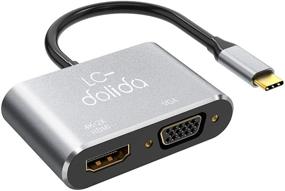 img 4 attached to Адаптер Type C к HDMI и VGA - LC-dolida Видео конвертер адаптер для 2019 iPad Pro/MacBook Pro/Chromebook/Lenovo 900/Dell XPS/Samsung Galaxy S8 S9 - USB C к VGA HDMI разъемник