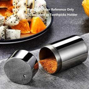 img 2 attached to 🦷 Stainless Steel Toothpick Holder Dispenser: Convenient and Stylish Storage Solution