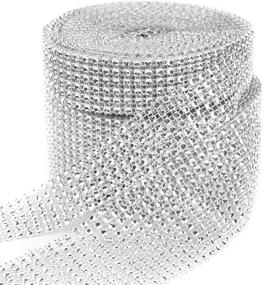 img 2 attached to 💎 Foraineam Rhinestone Ribbon Silver Diamond Bling Sparkle Wrap - 4 Rolls x 10 Yards, Ideal for Event Decorations, Arts and Crafts Projects